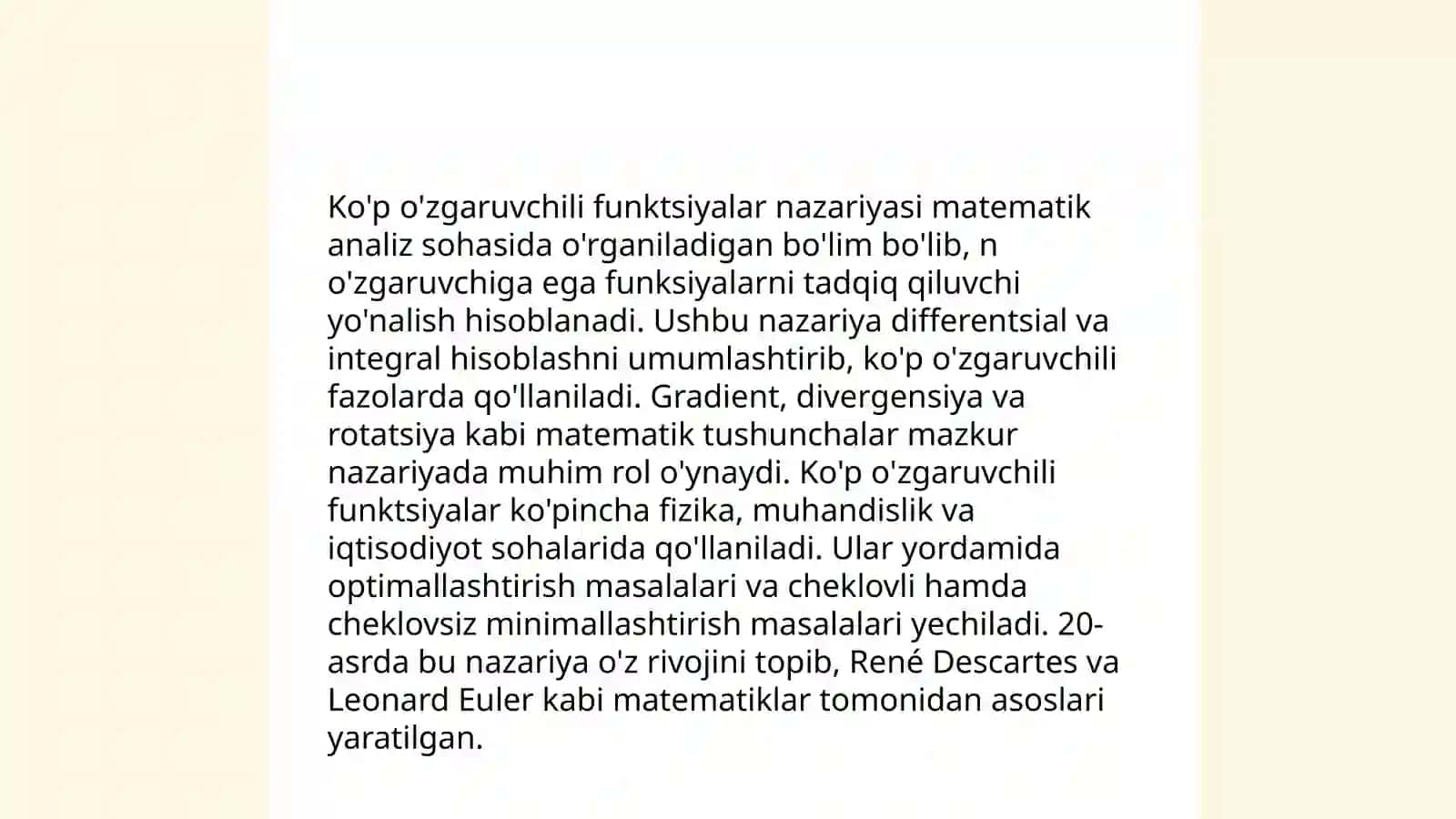 Ko'p o'zgaruvchili funktsiyalar nazariyasi 3