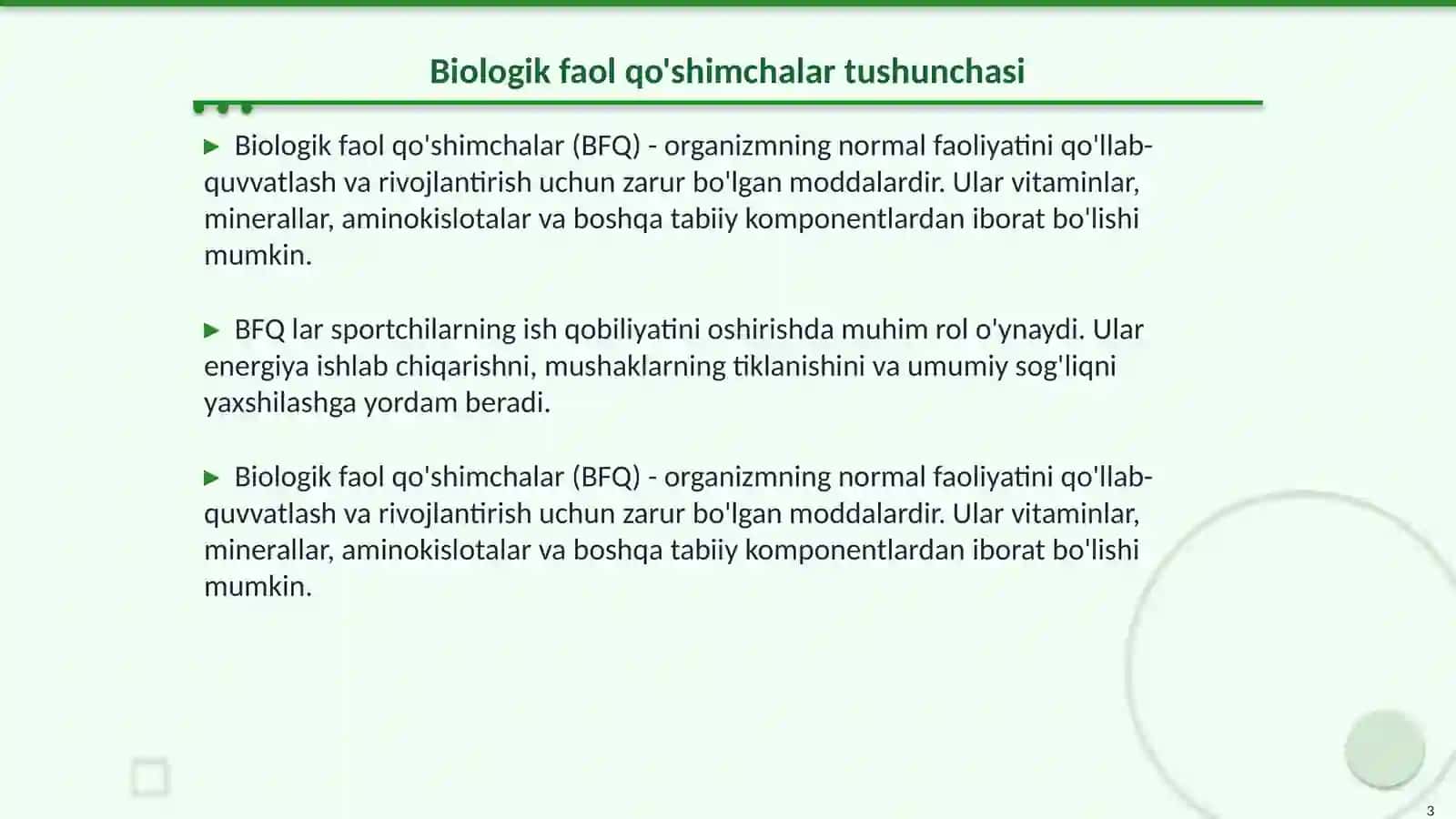 Biologik faol qo'shimchalar yordamida sportchilarning ish qobiliyatini oshirish 3