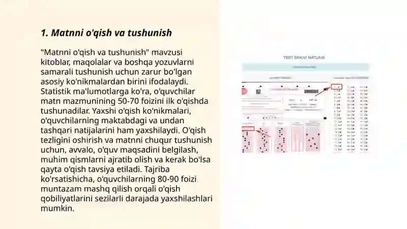 PIRLS topshiriqlari asosida Ona tili va o'qish savodxonligi darsligida berilgan matnlarni tahlil qilish 3
