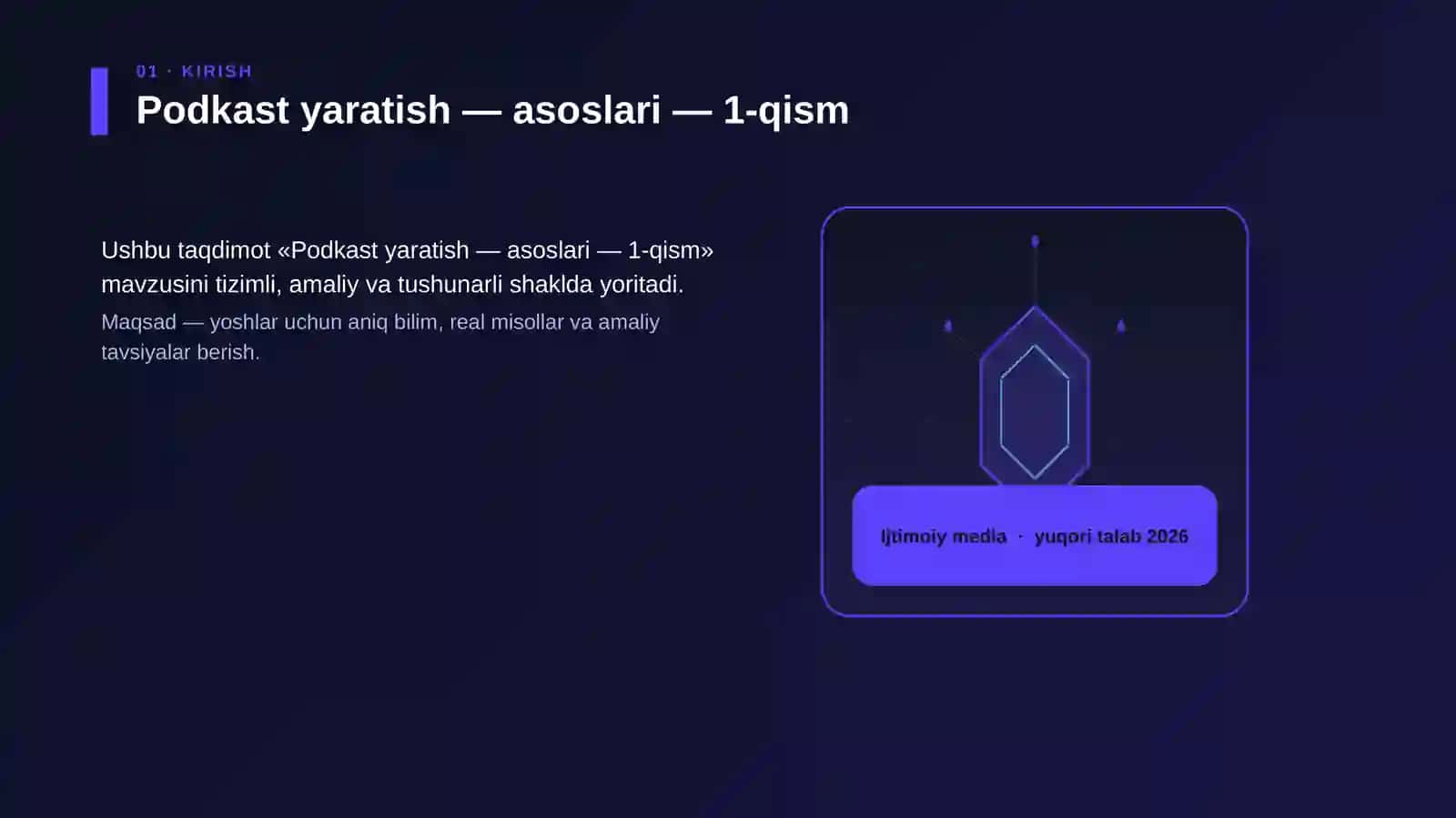 Podkast yaratish — asoslari — 1-qism 3