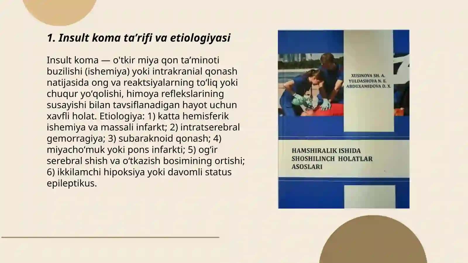 Insult koma holatida koʻrsatiladigan shoshilinch yordam 3