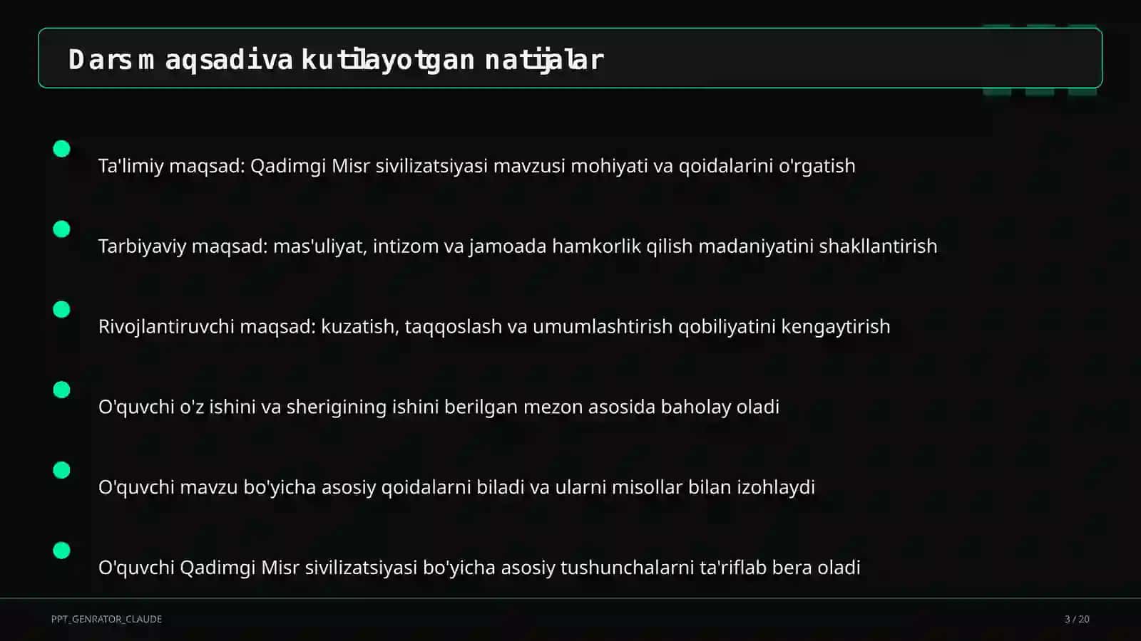 Qadimgi Misr sivilizatsiyasi (6-sinf) 3