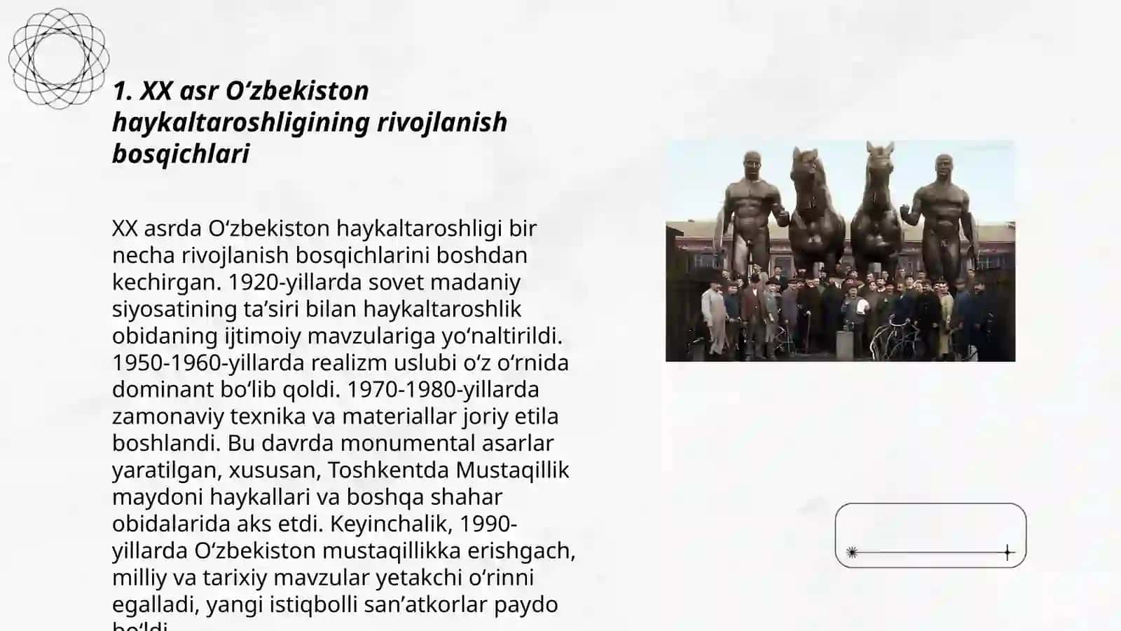 XX asr Oʻzbekiston haykaltaroshligi 3
