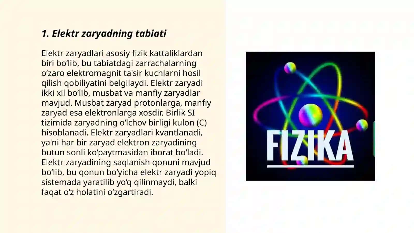 Elektr zaryad. Elektrlanish 3
