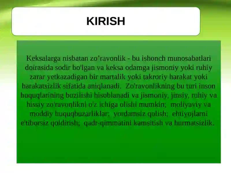 KEKSALARGA NISBATAN ZO’RAVONLIK 3