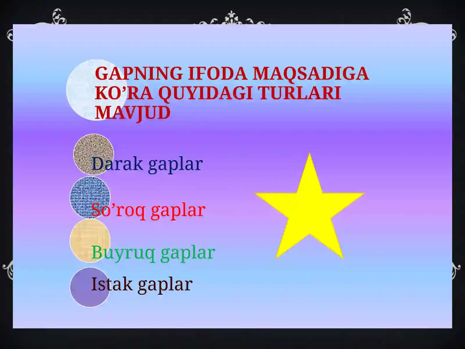 GAPNING IFODA MAQSADIGA KO’RA TURLARI 3