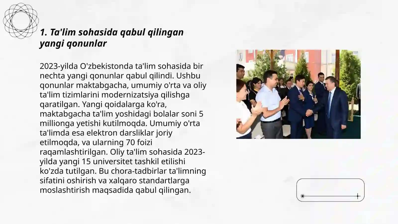 O`zbekistonda talim sohasida amalga oshirilgan islohotlar 3