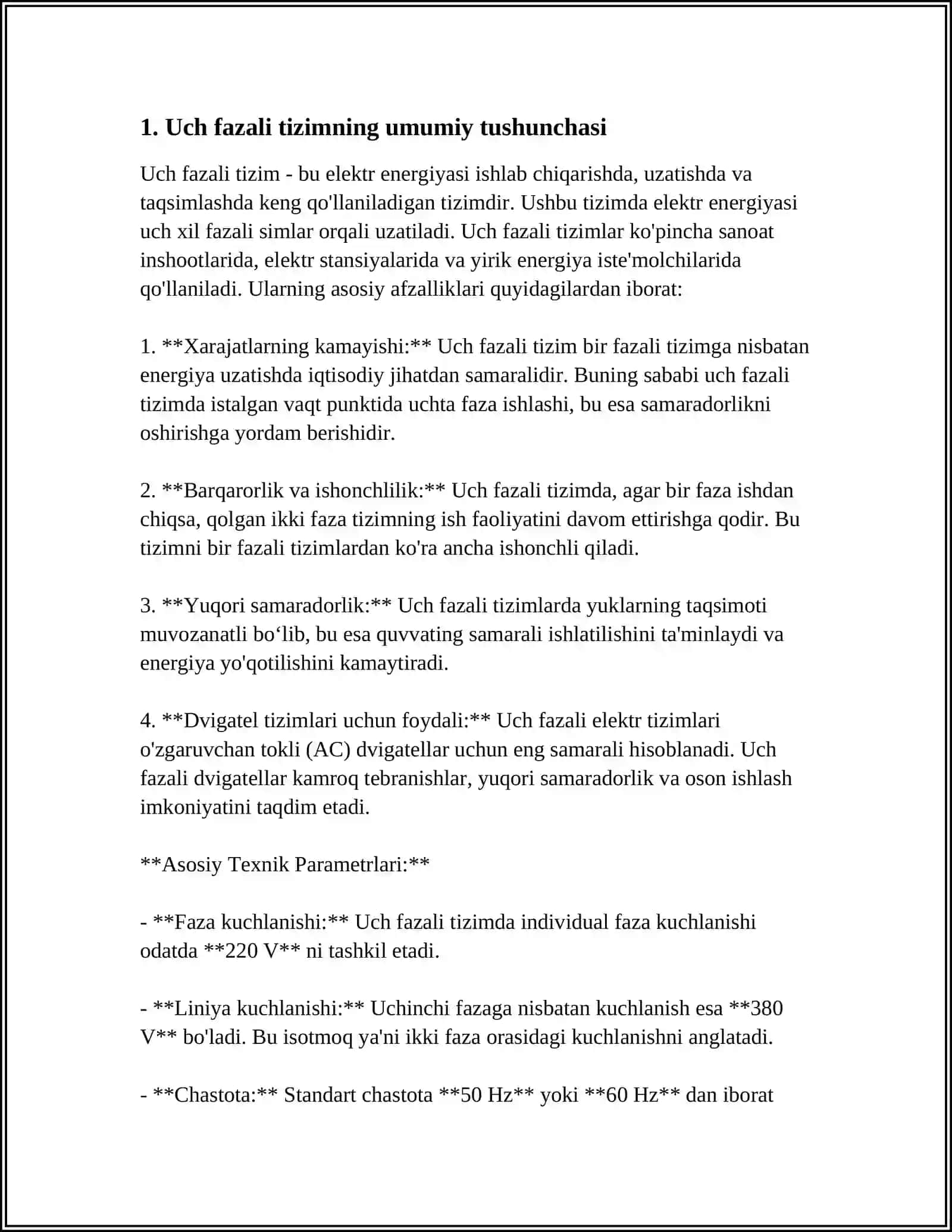UCH FAZALI TOK ZANJIRLARI VA ULARNI HISOBLASH 3