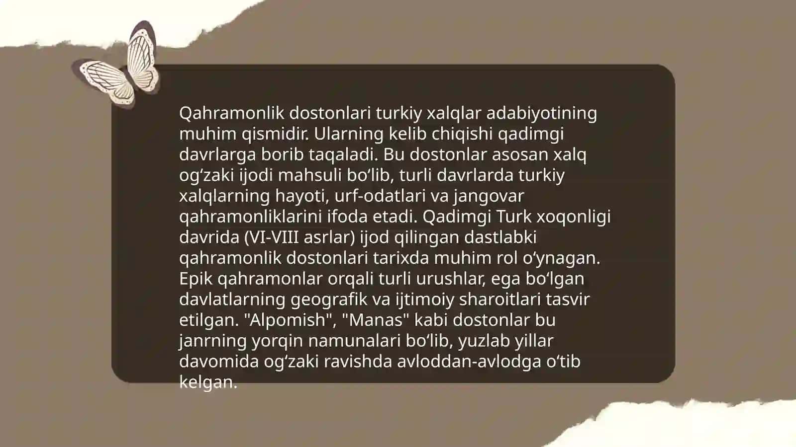 Qahramonlik dostonlari xususiyatlari 3