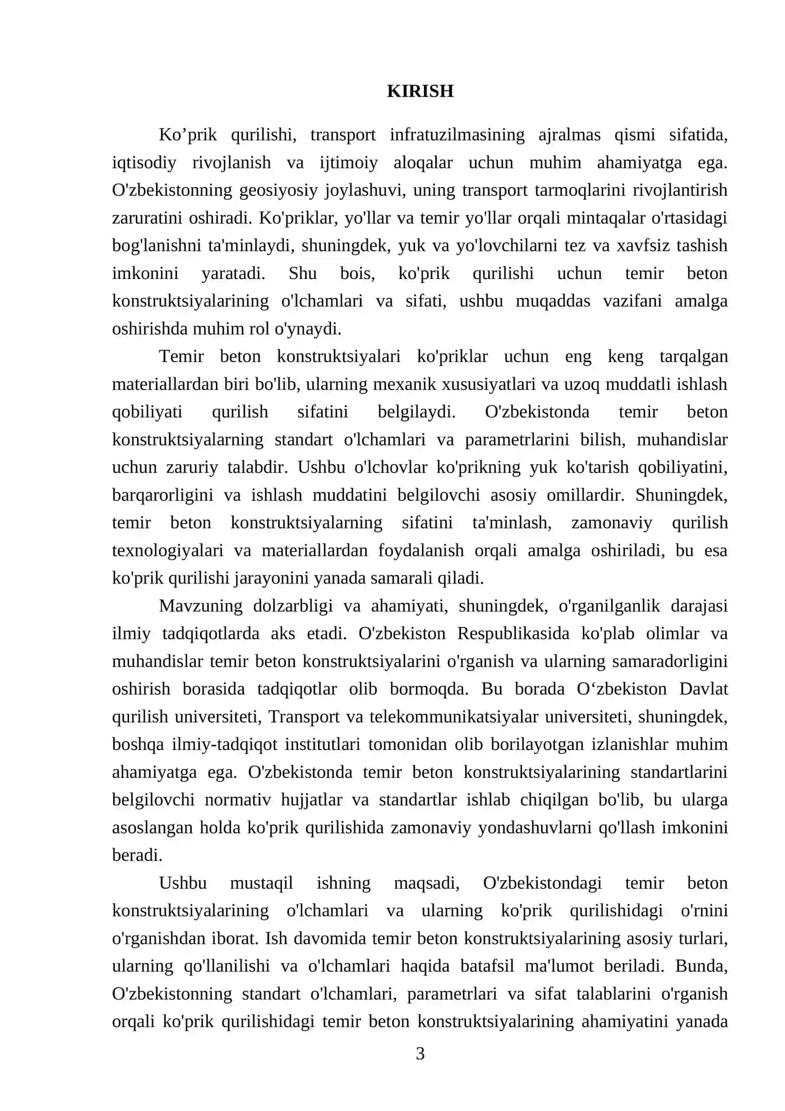 Ko’prik qurilishi uchun O’zbekistondagi temir beton konstuktsiyalar o’lchamlari 3