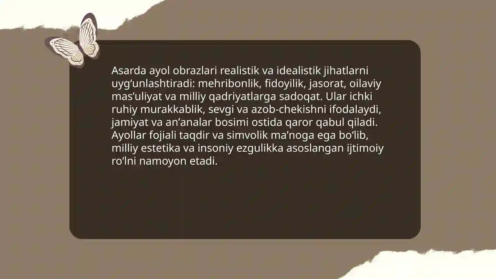 Choʻlponning ʼʼQor qoʻynida lolaʼʼ asarida ayollar obrazi 3