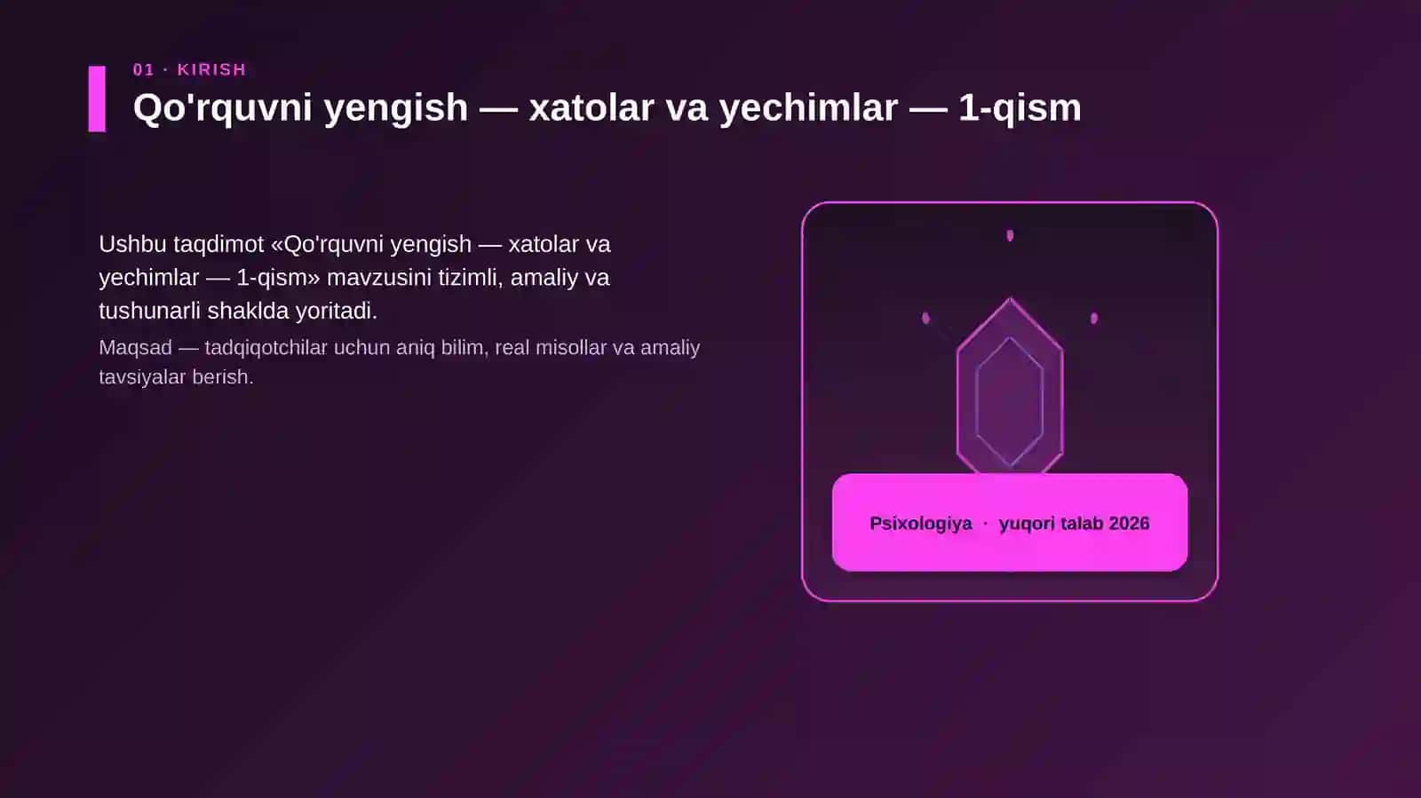 Qo'rquvni yengish — xatolar va yechimlar — 1-qism 3