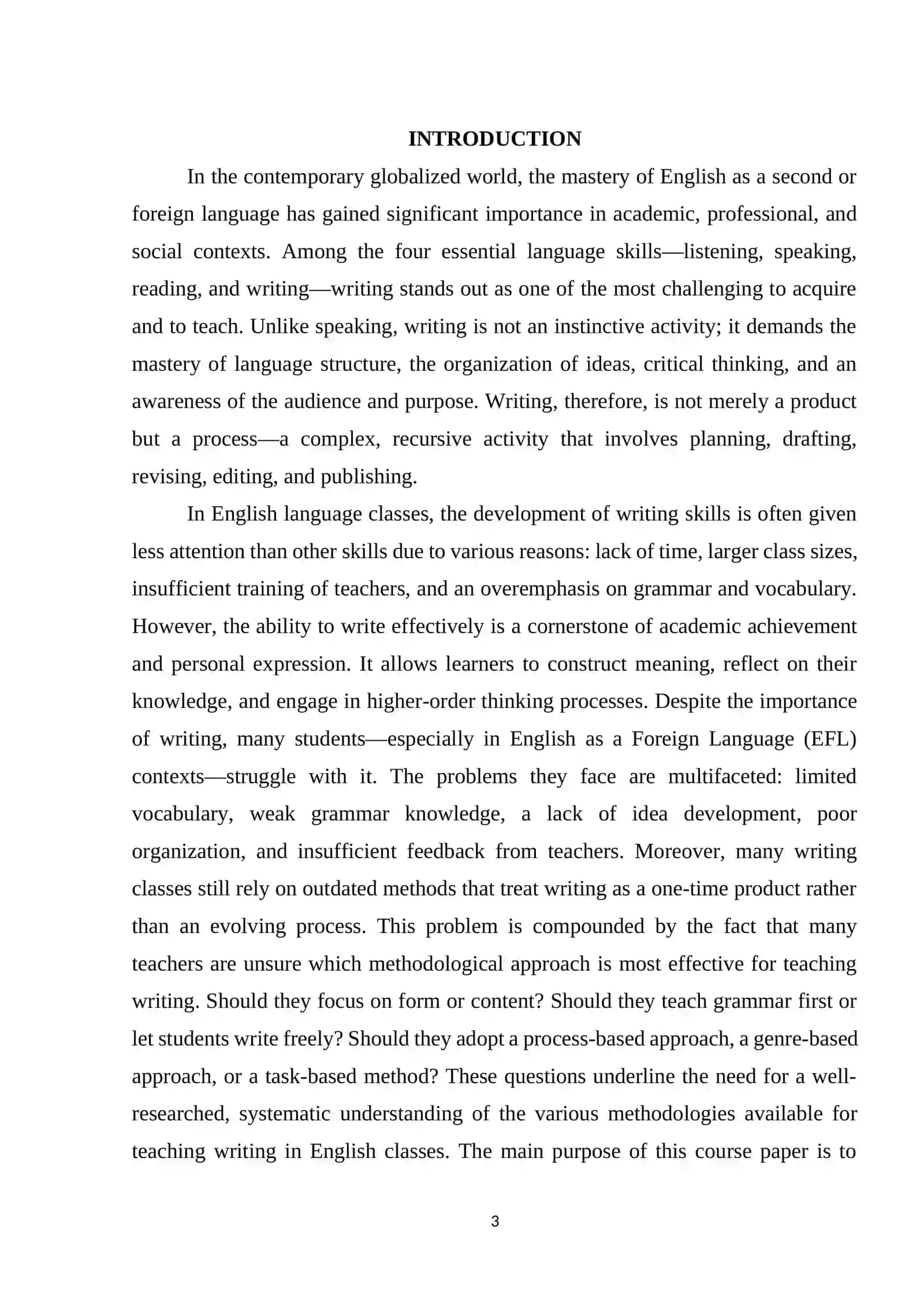 Specific methodogical approach to teaching writing in English classes 3