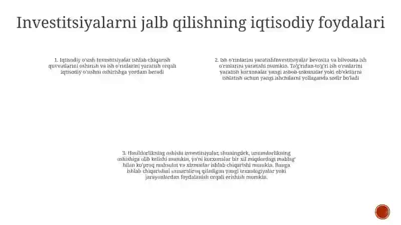 O'Zbekiston Iqtisodiyotiga Investitsiyalar Jalb Etishning Iqtisodiy Ahamiyati Va Uning Darajasini Belgilovchi Omillar 3