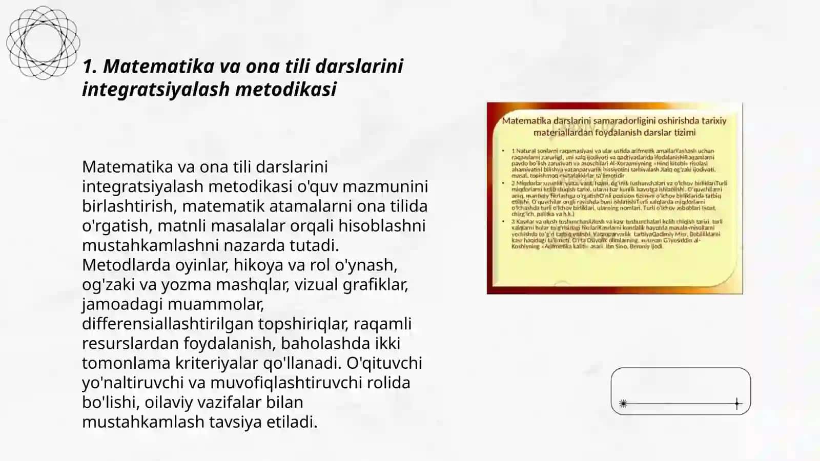 Boshlang'ich sinf matematika darslarini boshqa fanlar bilan integratsiyalash metodikasi 3