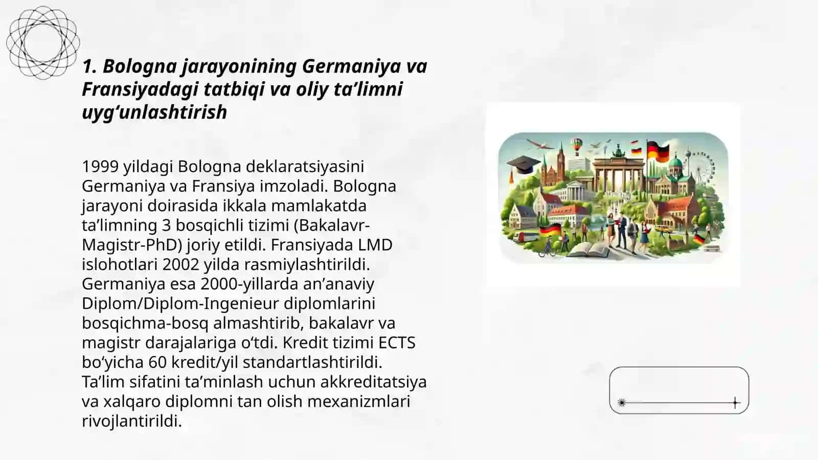 Germaniya va Fransiya oliy taʼlim modernizatsiyalashning asosiy yoʻnalishlari 3
