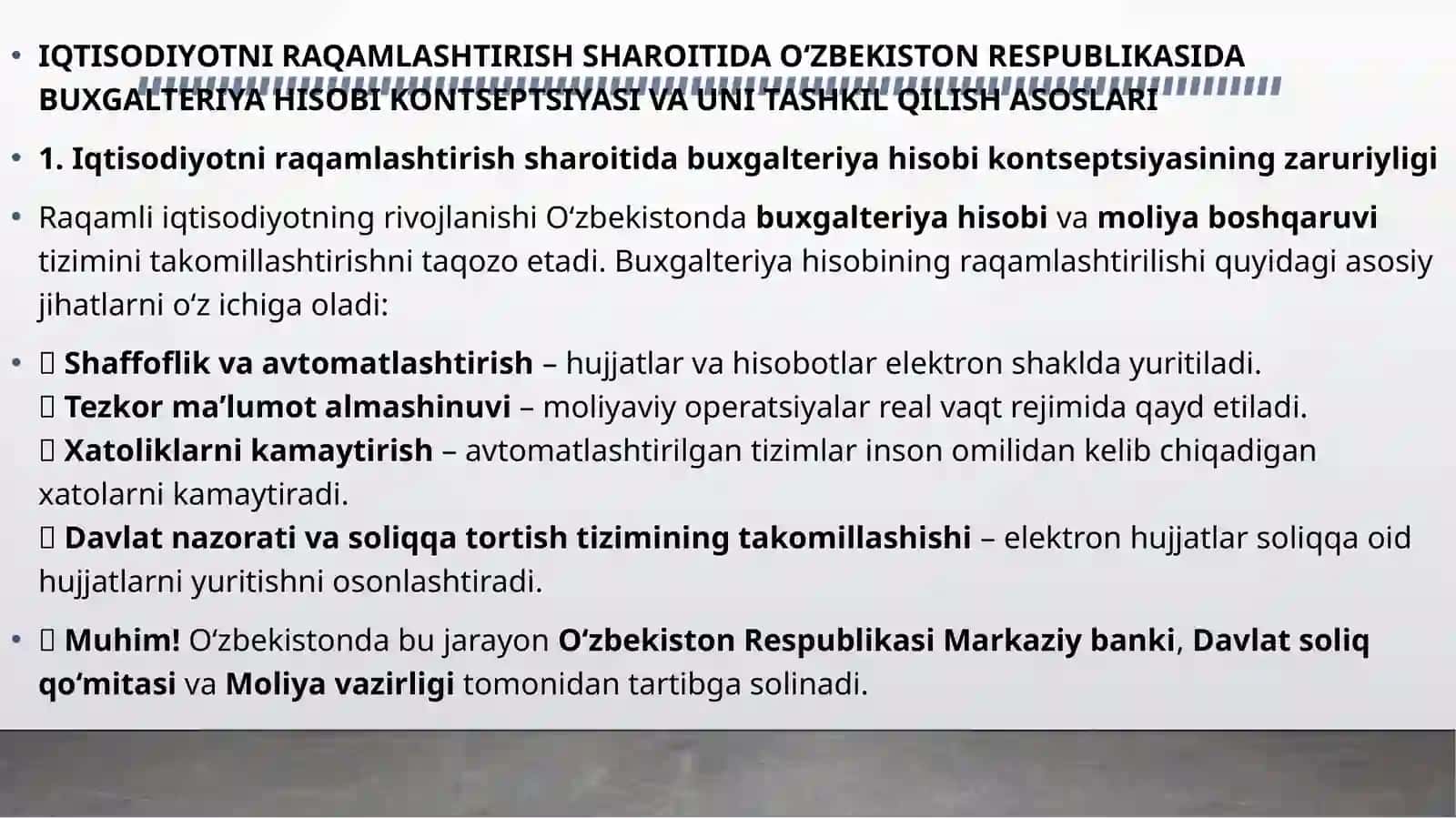 IQTISODIYOTNI RAQAM LASHTIRISH SHAROITIDA O’ZBEKISTON RESPUBLIKASIDA BUXGALTERIYA HISOBI KONTSEPTSIYASINING ZARURIYLIGI VA TASHKIL QILISH ASOSLARI 3
