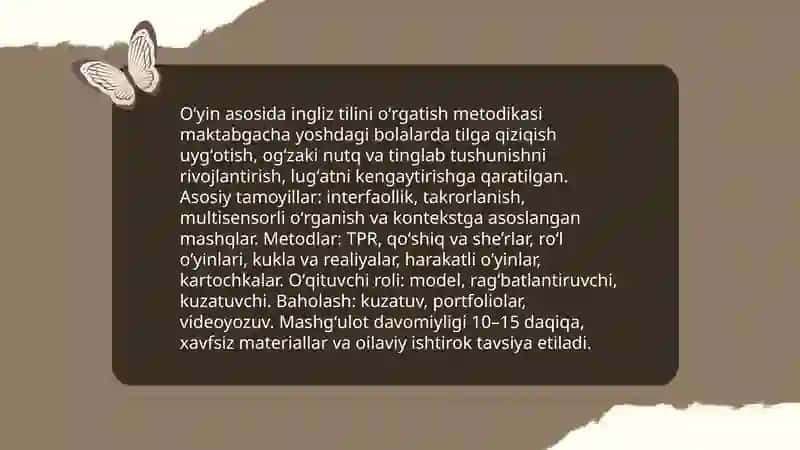 Oʻyin asosida ingliz tilini oʻrgatish metodikasi 3