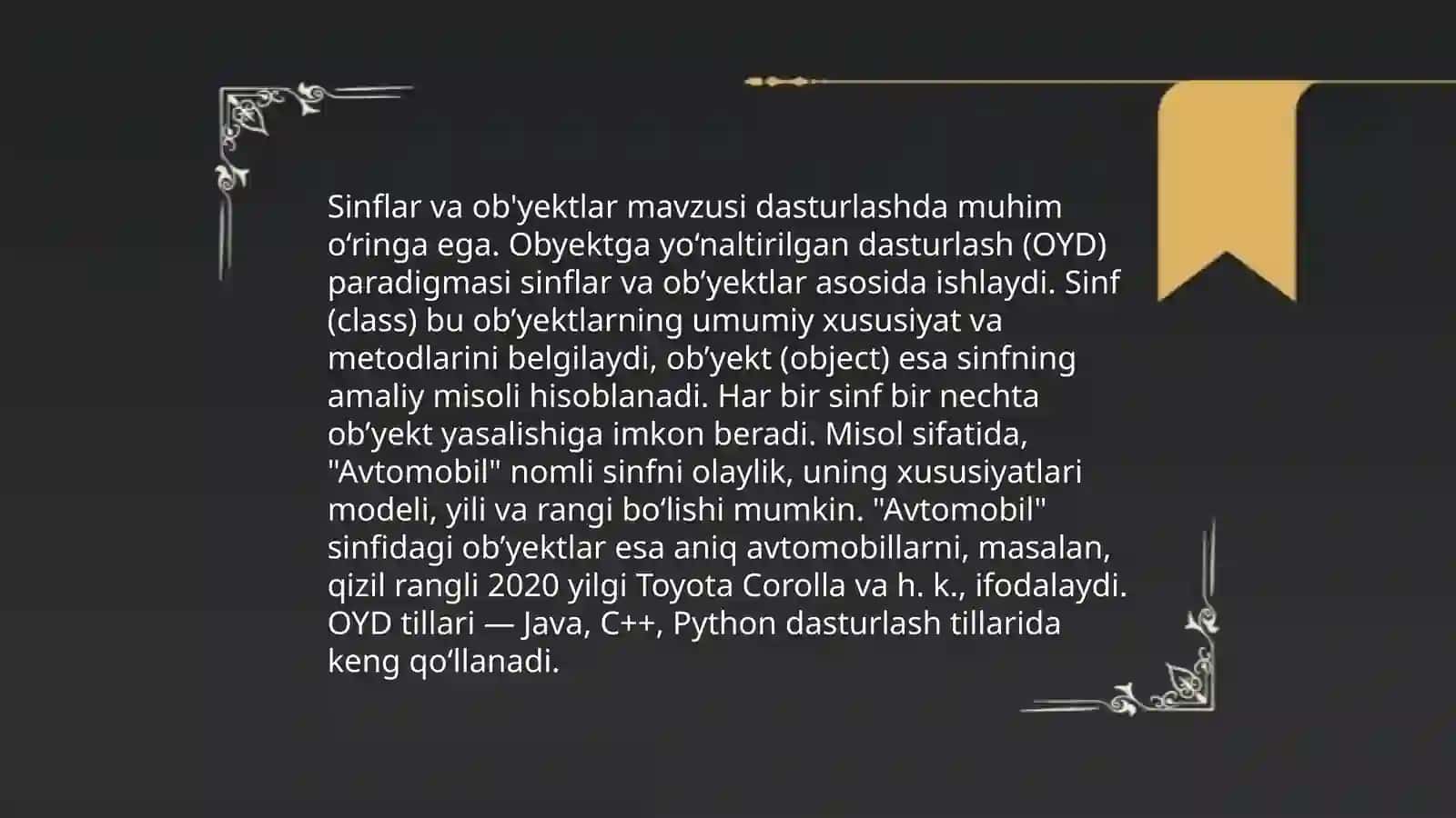 Obyektga yõnaltirilgan dasturlash tillari 3