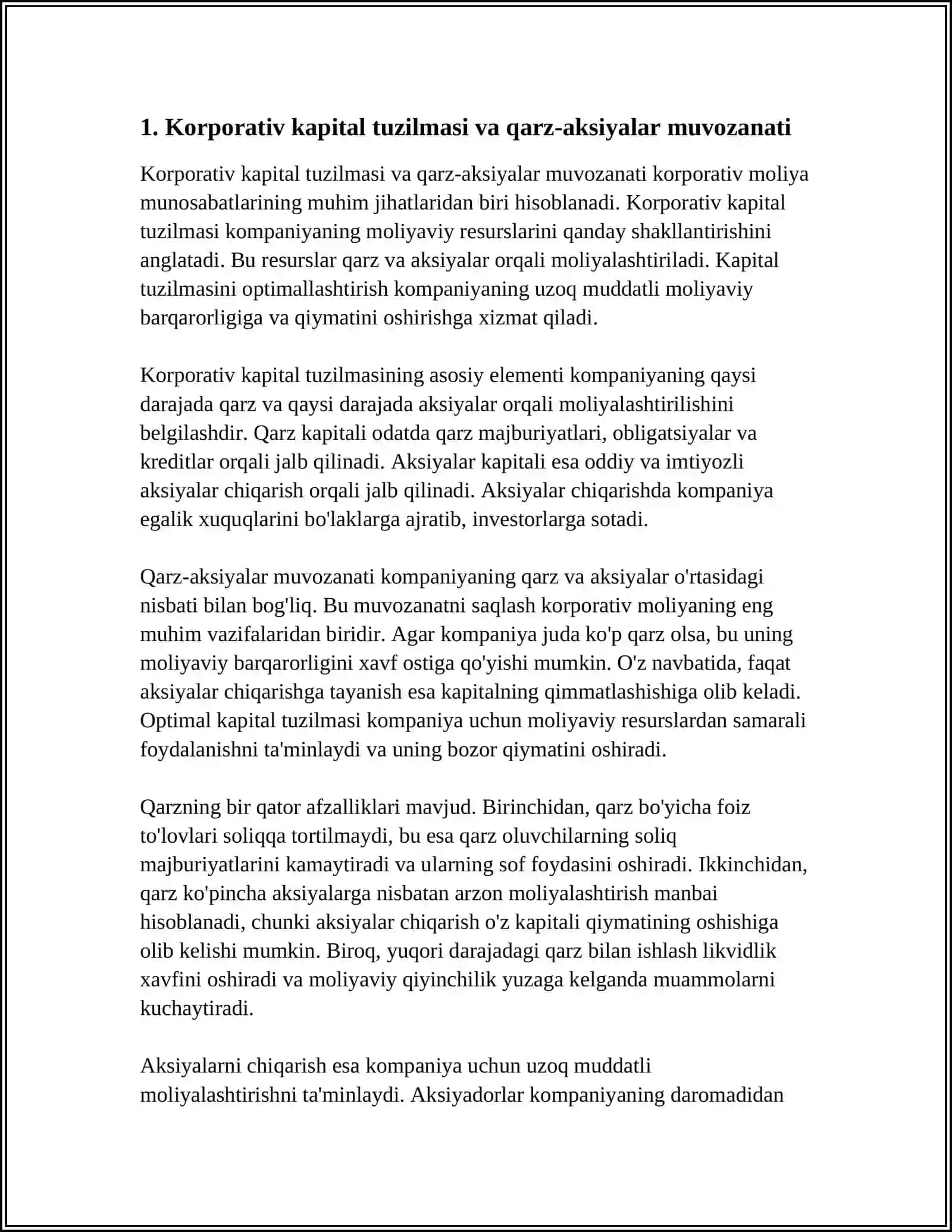 KORPORATIV MOLIYA MUNOSABATLARI 3