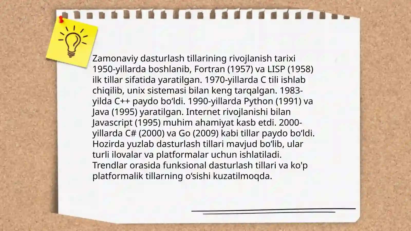 Zamonaviy dasturlash tillari. Dasturlash muhitlari. Abdullayev Jahongir 3