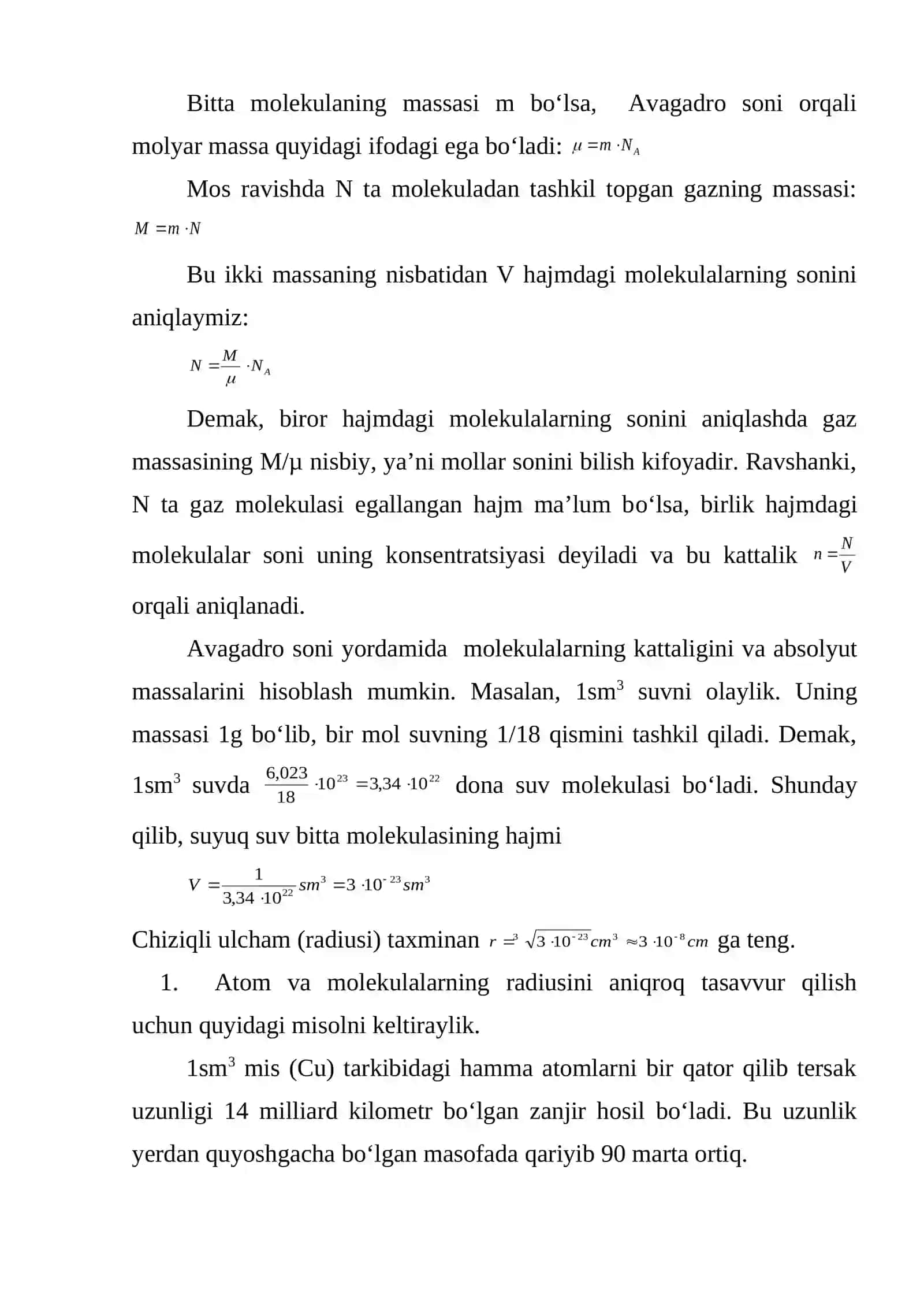 Modda haqidagi molekulyar kinetik tasavvurlarning rivojlanishi 3