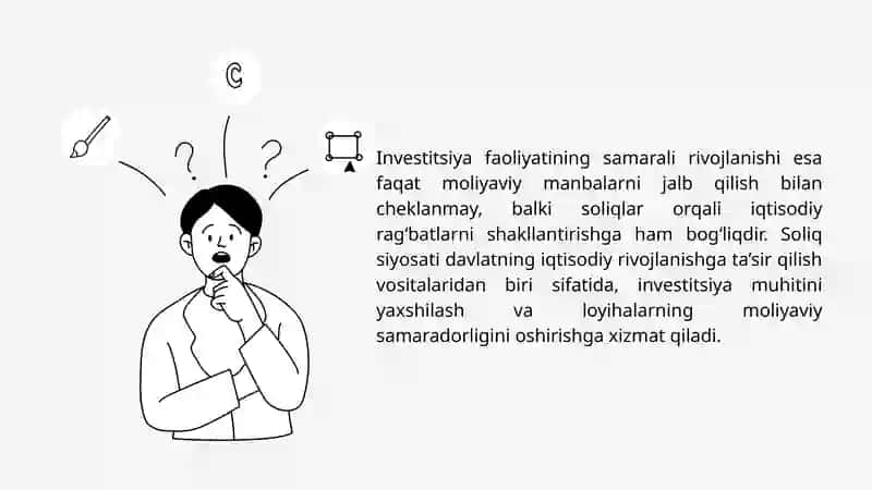 Investitsiya Faoliyatini Rivojlantirishda Soliq Siyosati 3