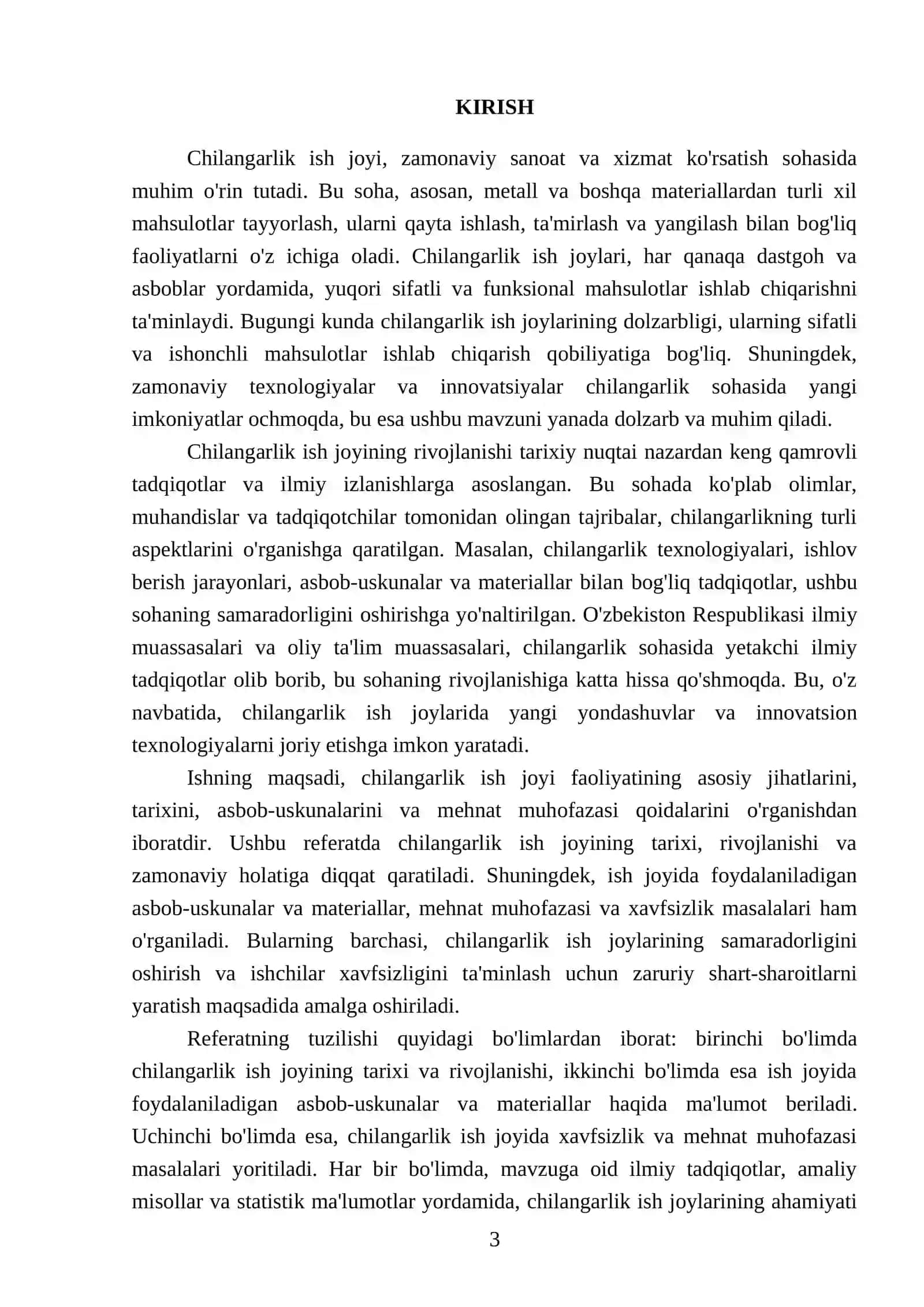 Chilangarlik ish joyi 3