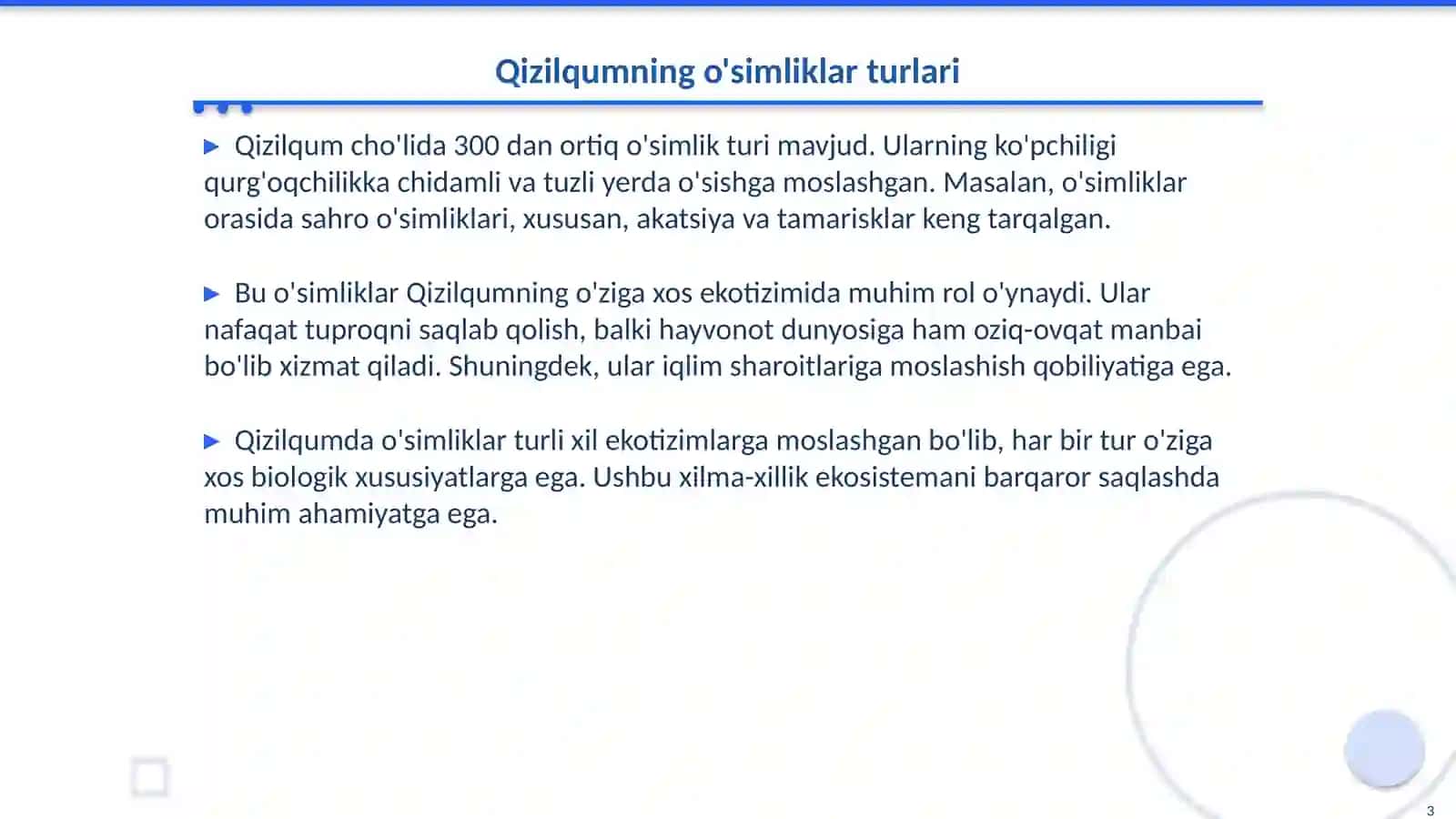 Qizilqumning o‘simliklar dunyosi 3