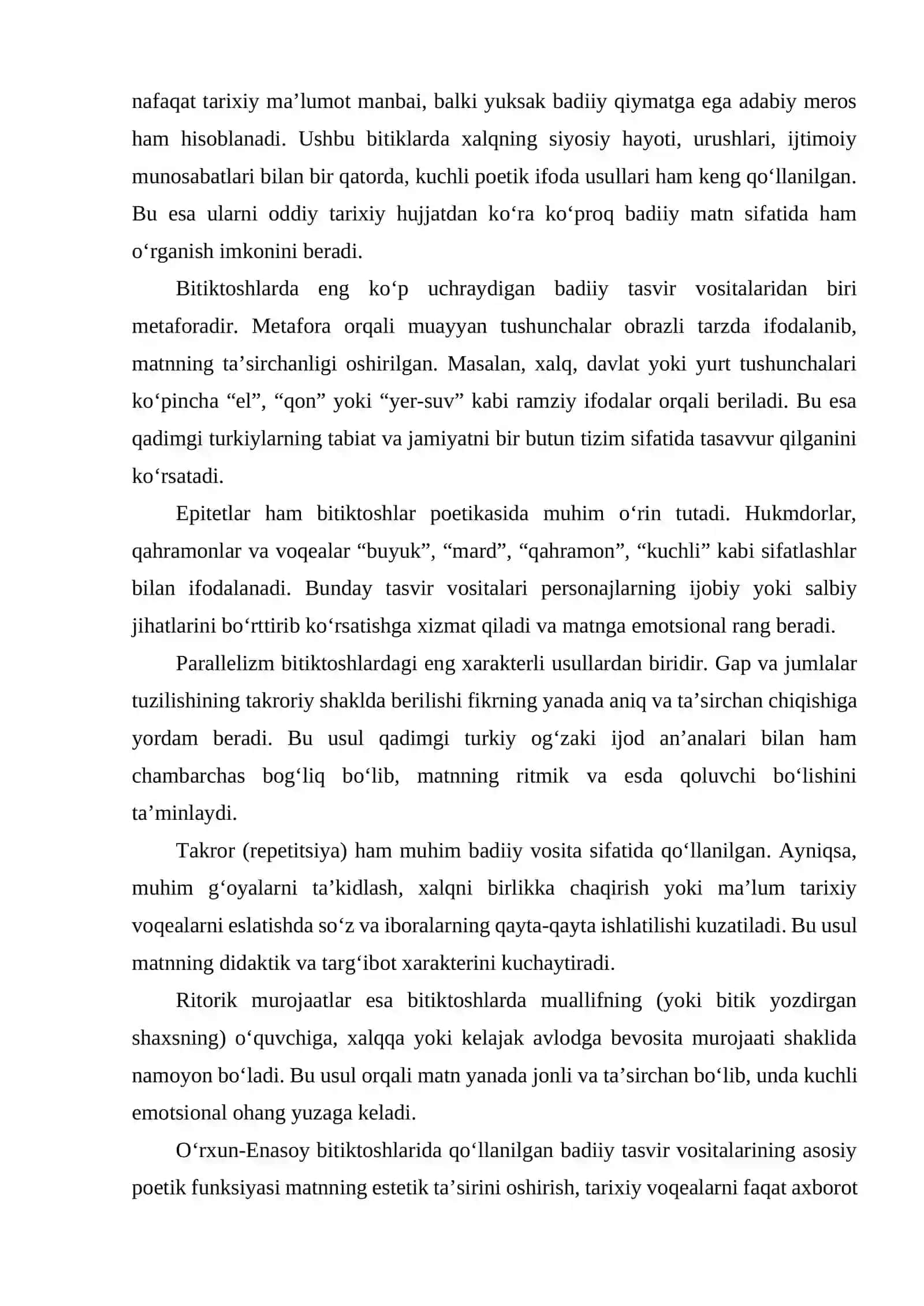 O‘RXUN-ENASOY BITIKTOSHLARIDA QO‘LLANILGAN BADIIY TASVIR VOSITALARI VA ULARNING POETIK FUNKSIYASI 3