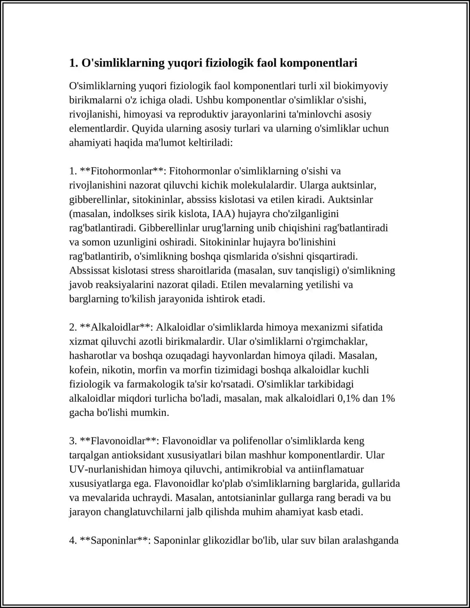 HUJAYRANING YUQORI FIZIOLOGIK FAOL MODDALARI 3