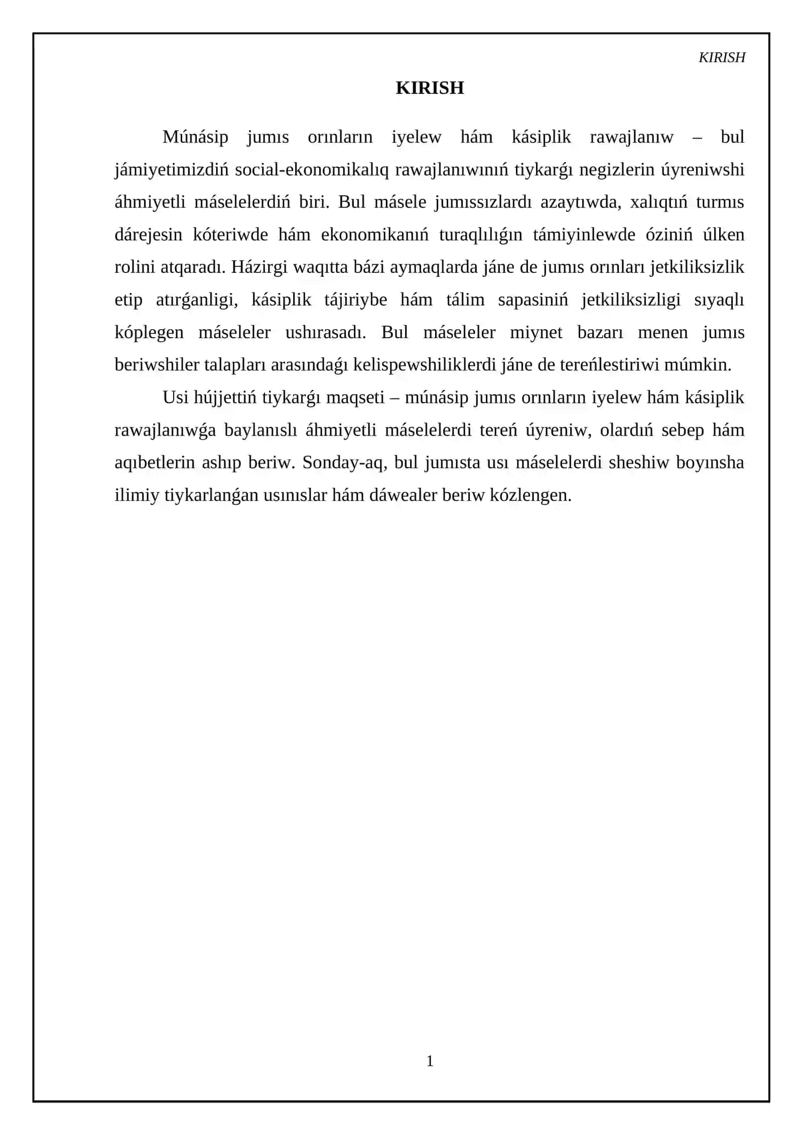 Múnásip jumıs orınların iyelew hám kásiplik rawajlanıw 3