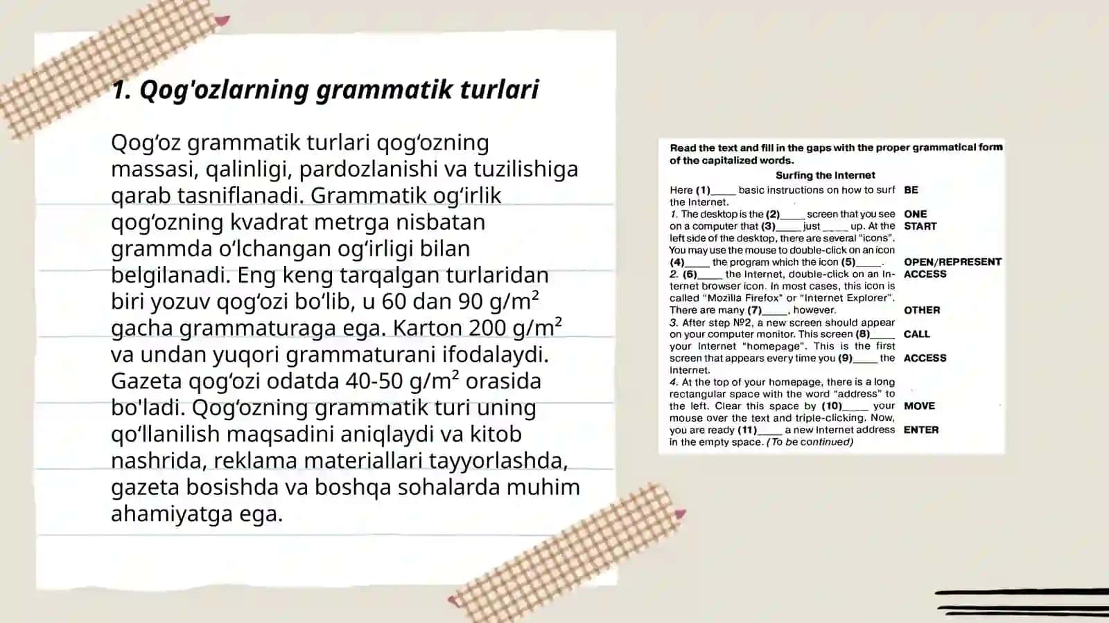 Ish qog'ozlarining grammatik tarkibi 3