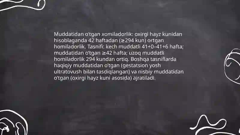Muddatidan o’tgan xomiladorlik 3