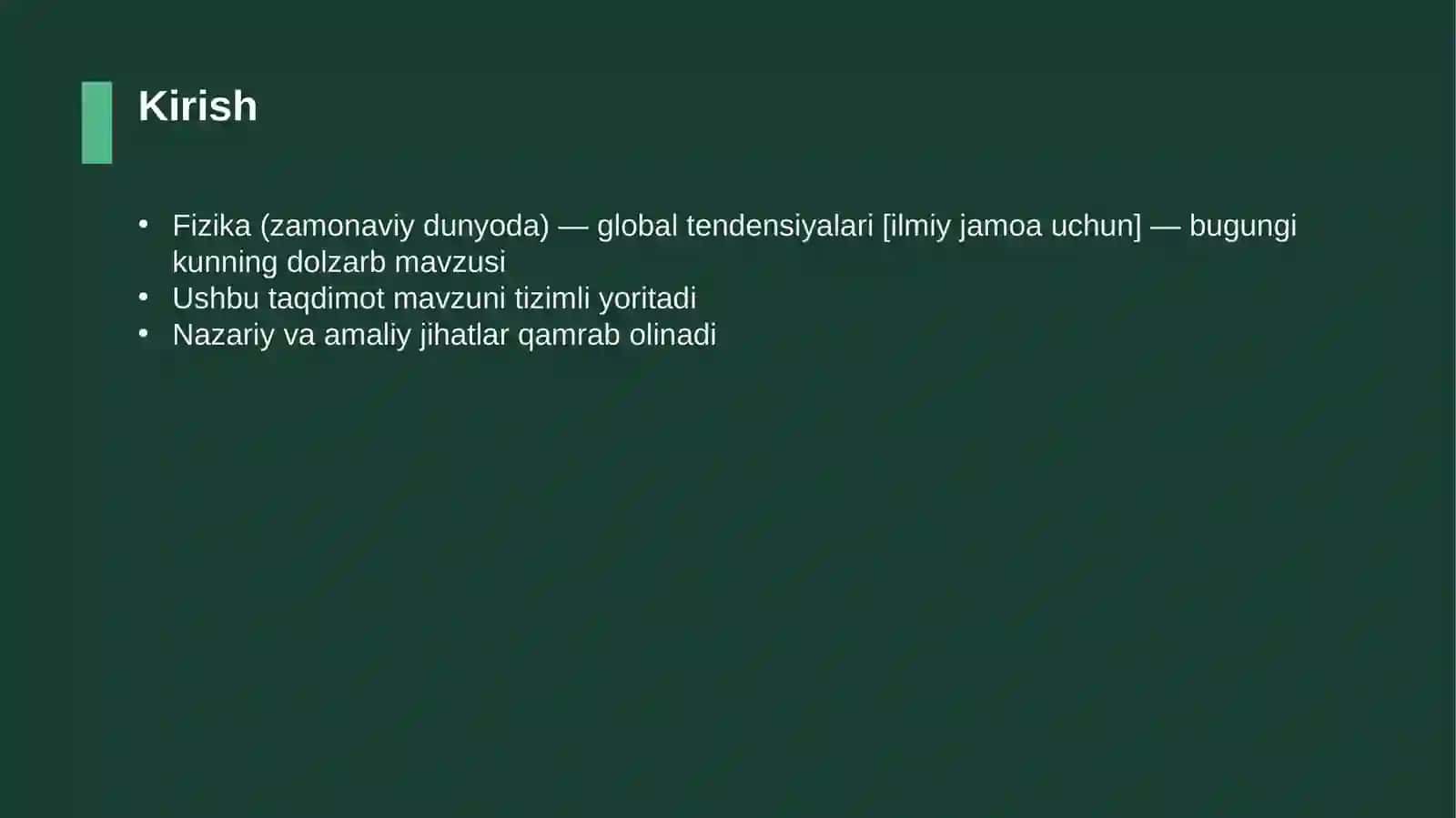 Fizika (zamonaviy dunyoda) — global tendensiyalari [ilmiy jamoa uchun] 3