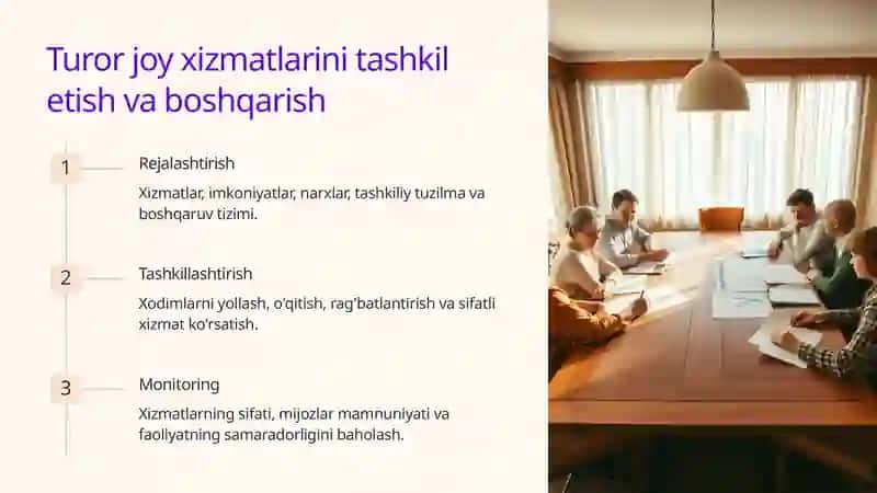 Turizm sohasida turor joy xizmatlari 3