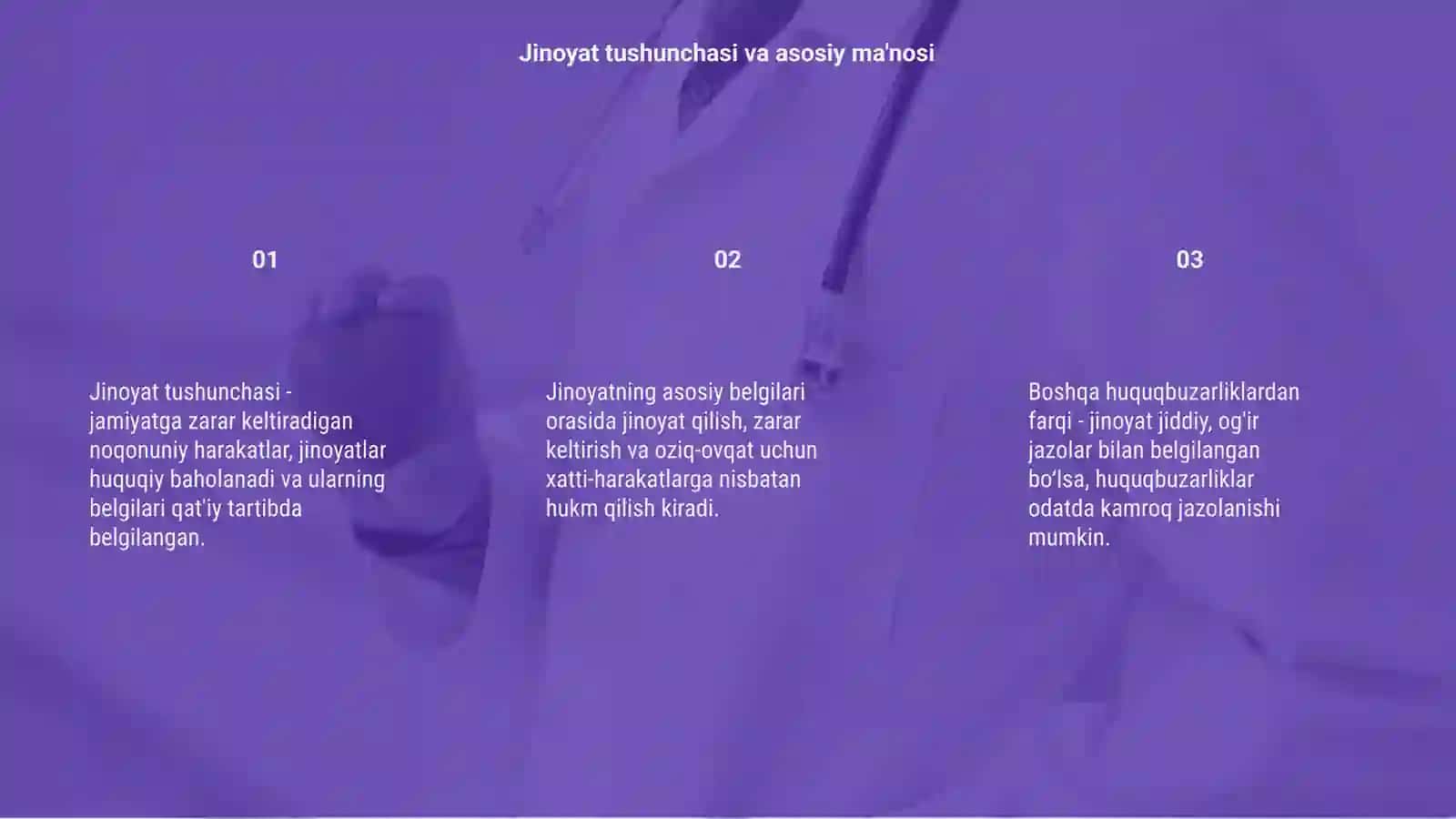 Jinoyat tushunchasi va uning belgilari 3