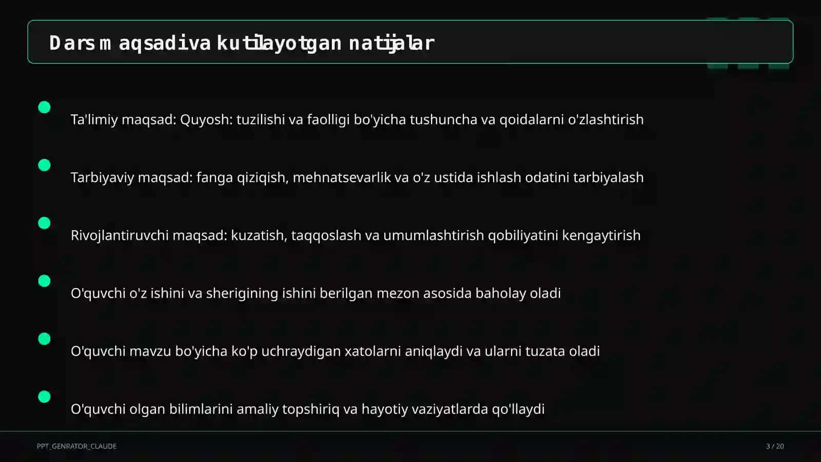 Quyosh: tuzilishi va faolligi (11-sinf) 3