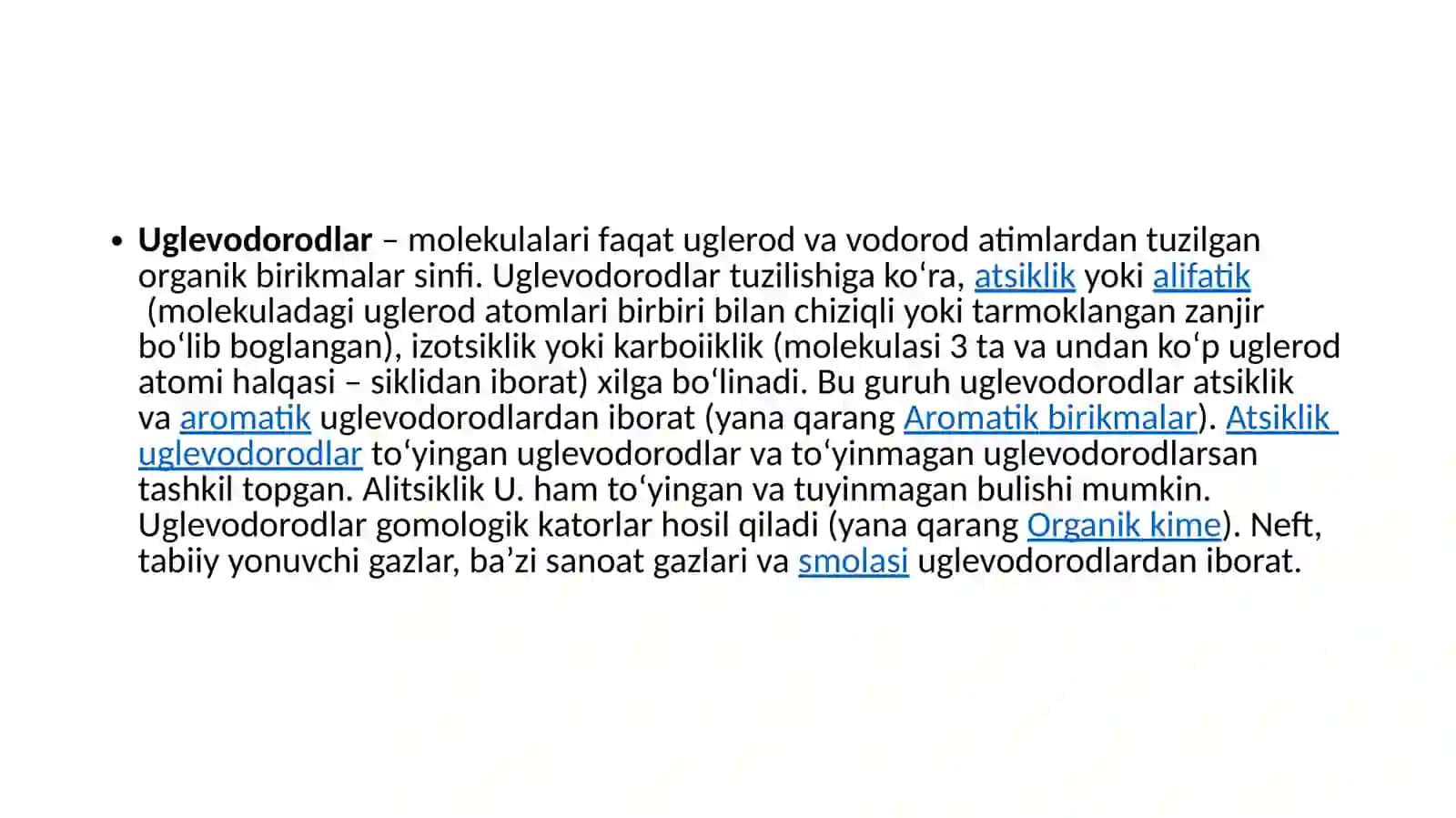 NEFT UGLEVODORODLARINING ASOSIY SINFLARI 3
