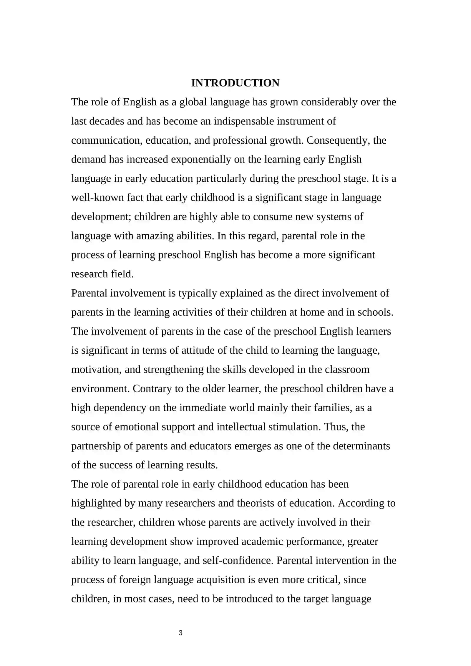 Methods and Strategies of Parental Involvement in Preschool English Learning 3