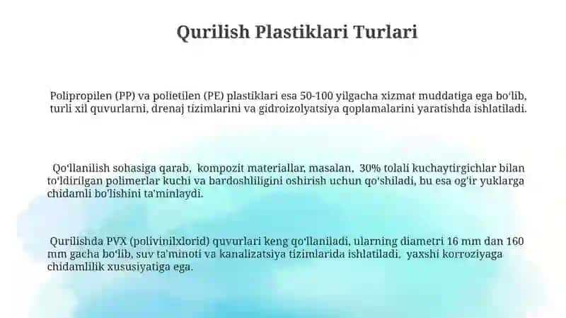 Qurilish plastmassalari 3