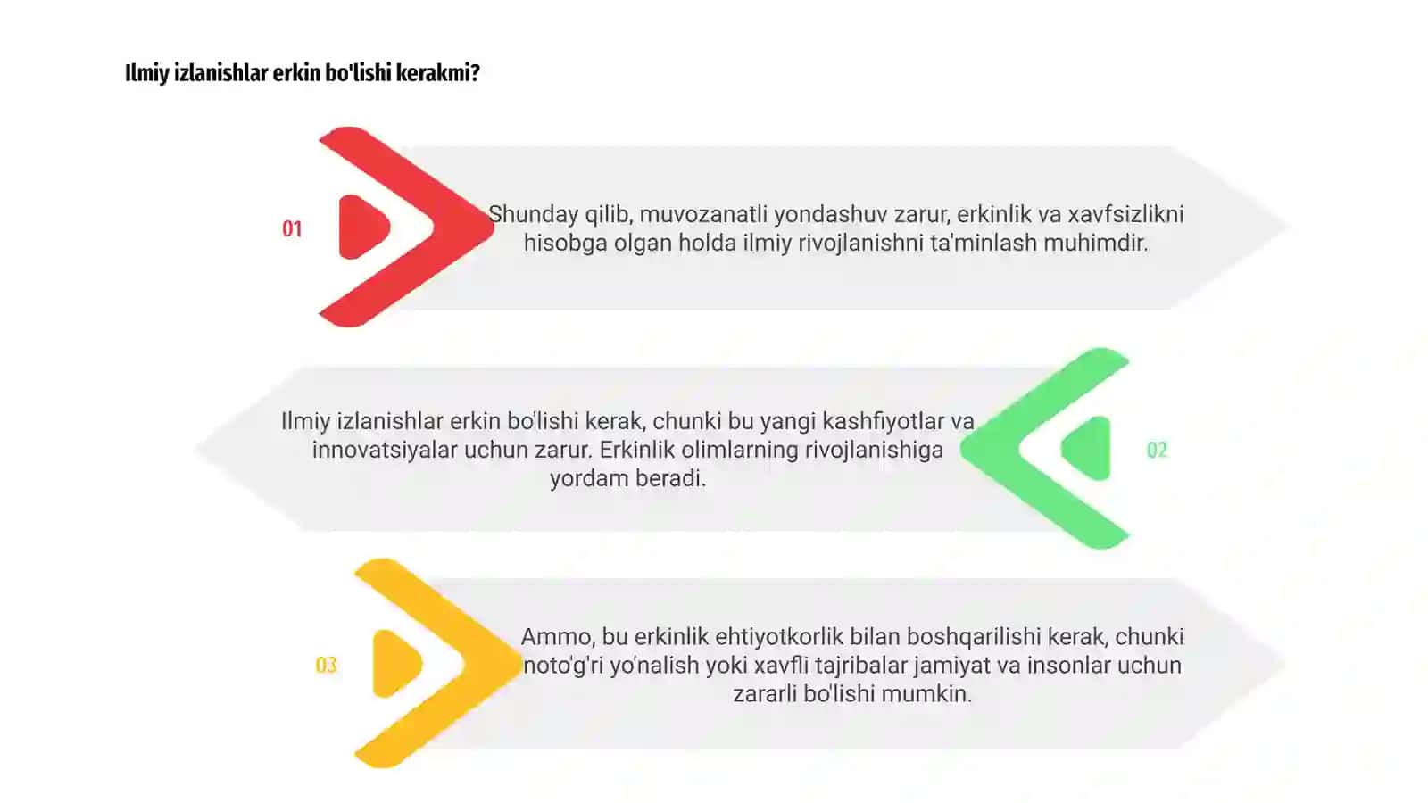 Ilmiy izlanishlar erkin bo'lishi kerak 3