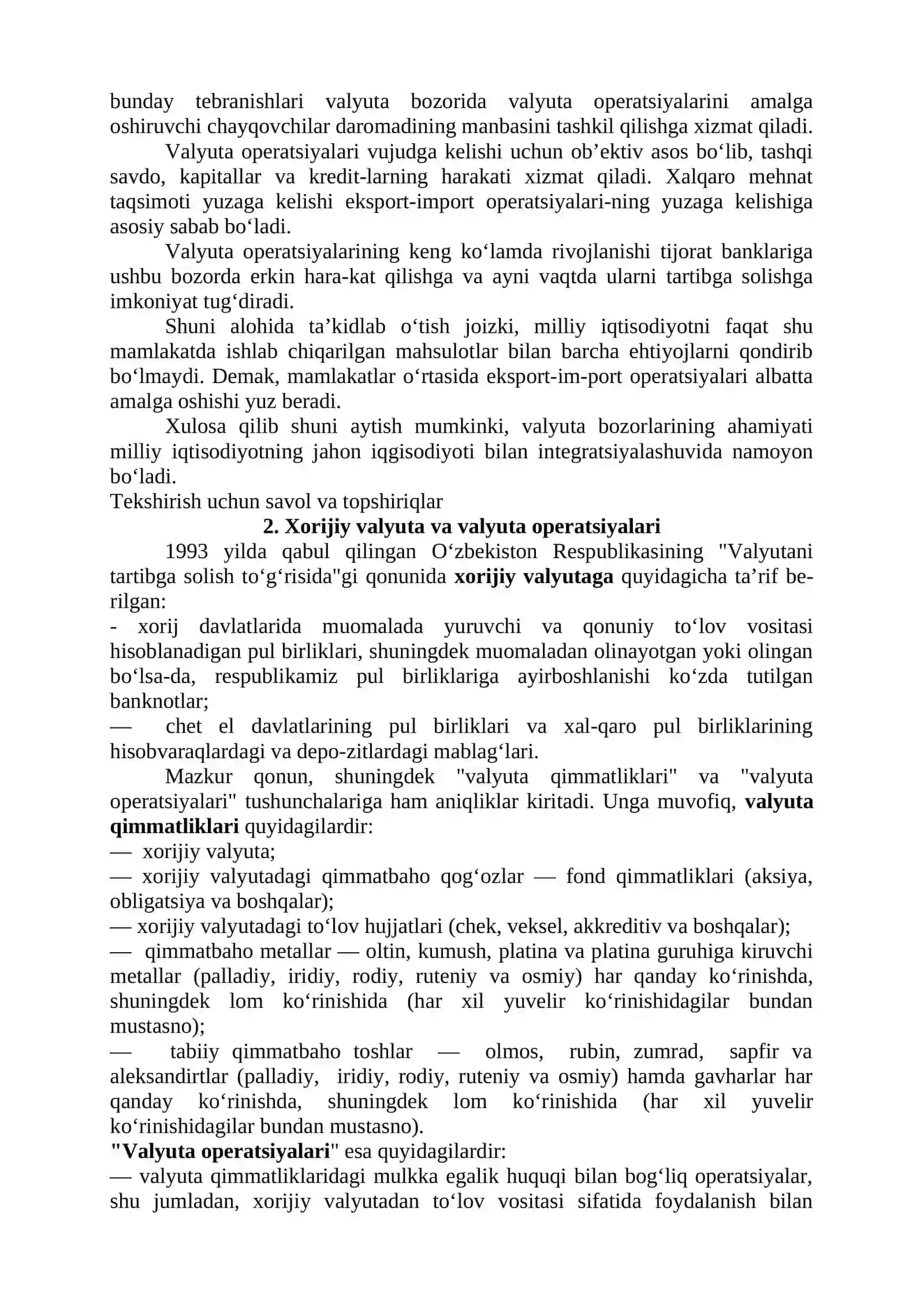 Xalqaro valyuta bozori va valyuta operatsiyalarining xalqaro moliya munosabatlaridagi ahamiyati 3