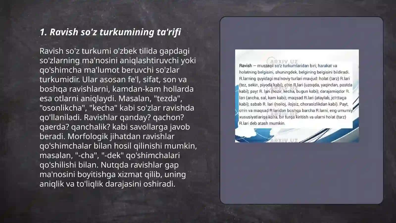 Ravish soʻz turkumi 3