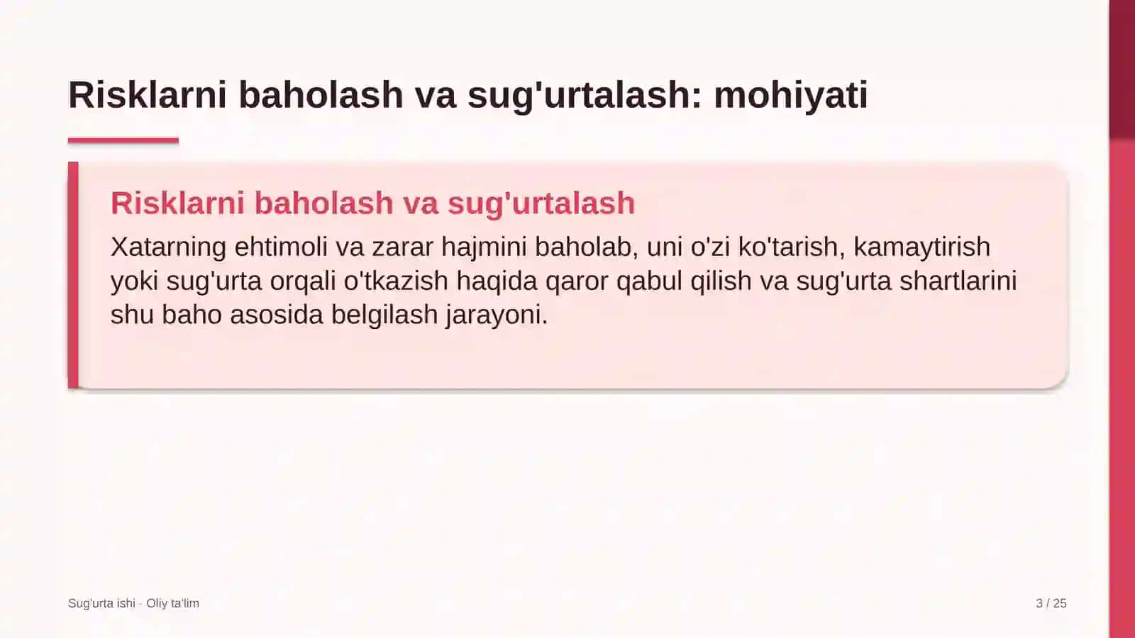 Bolalar-o'smirlar sport maktablarida risklarni baholash va sug'urtalash 3