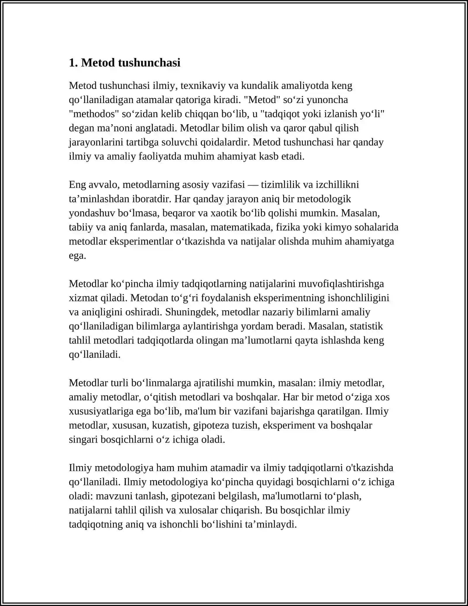 METOD VA METODOLOGIYA TUSHUNCHASI. EKLEKTIKA VA SINERGETIKA METODLARI 3