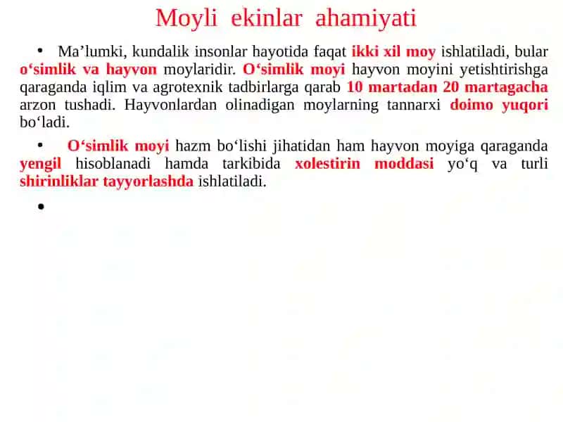 Moyli ekinlar umumiy tavsifi 3