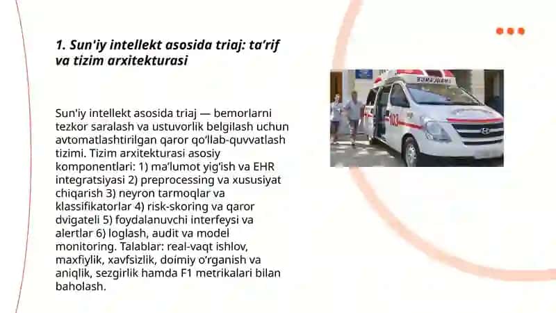 Shoshilinch yordam bo'limida Al yordamida triaj qilish tizimi 3