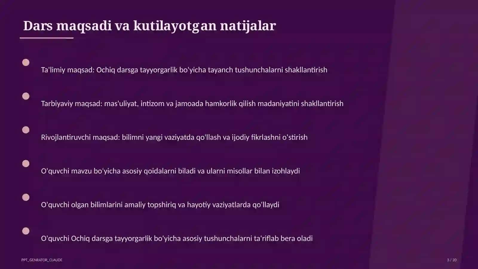 Ochiq darsga tayyorgarlik 3