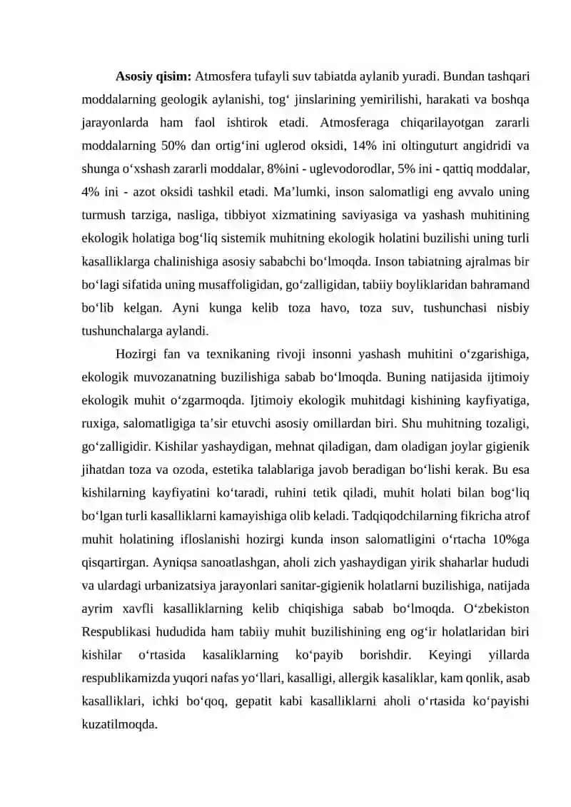 ATMOSFERANING IFLOSLANISHI VAUNING INSON SALOMATLIGIGA TASIRI 3